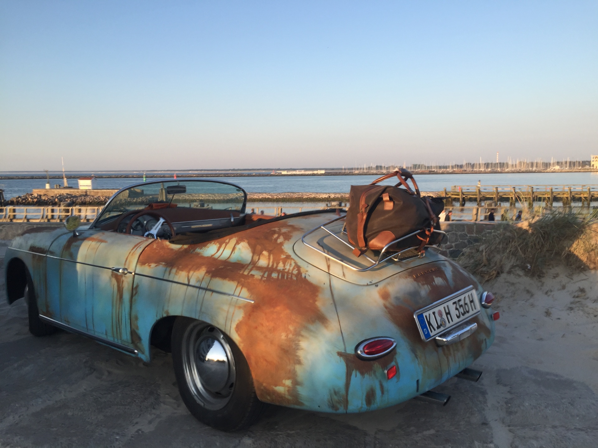 Porsche 356 Speedster with patina at the Baltic coast